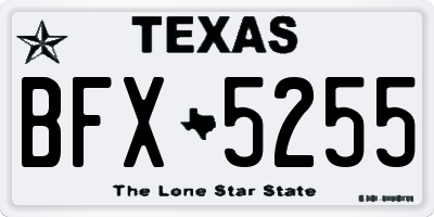 TX license plate BFX5255