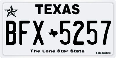 TX license plate BFX5257
