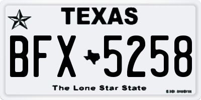 TX license plate BFX5258