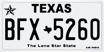 TX license plate BFX5260