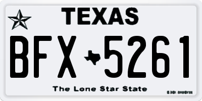 TX license plate BFX5261