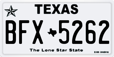 TX license plate BFX5262