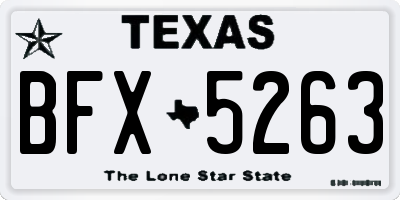 TX license plate BFX5263