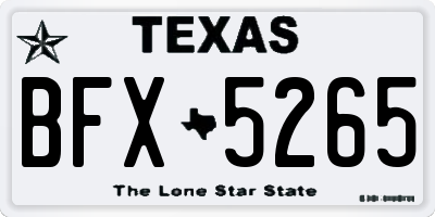 TX license plate BFX5265