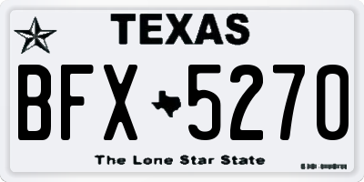 TX license plate BFX5270