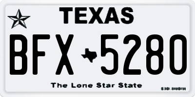TX license plate BFX5280