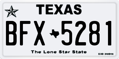 TX license plate BFX5281