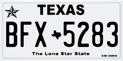 TX license plate BFX5283
