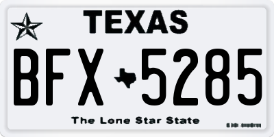 TX license plate BFX5285