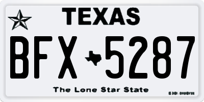 TX license plate BFX5287