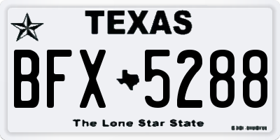 TX license plate BFX5288