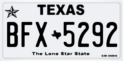 TX license plate BFX5292
