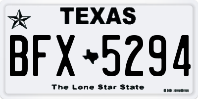TX license plate BFX5294
