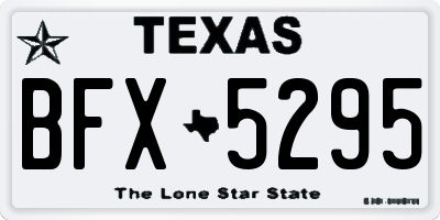 TX license plate BFX5295
