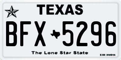 TX license plate BFX5296
