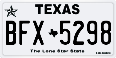 TX license plate BFX5298