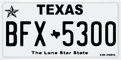 TX license plate BFX5300