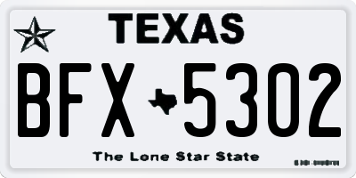 TX license plate BFX5302