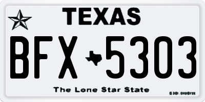 TX license plate BFX5303