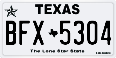 TX license plate BFX5304