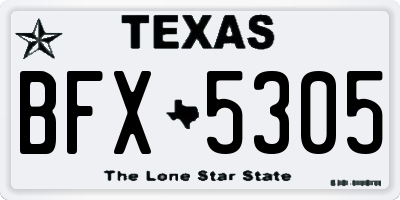 TX license plate BFX5305