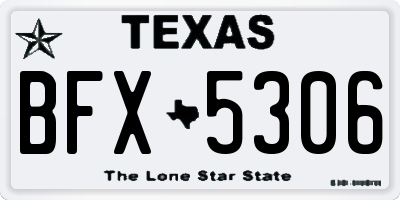 TX license plate BFX5306