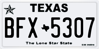 TX license plate BFX5307