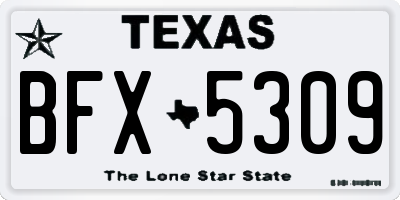 TX license plate BFX5309