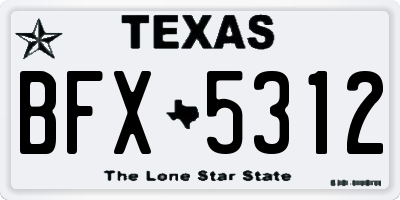 TX license plate BFX5312