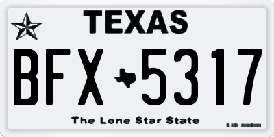 TX license plate BFX5317