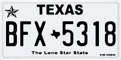 TX license plate BFX5318