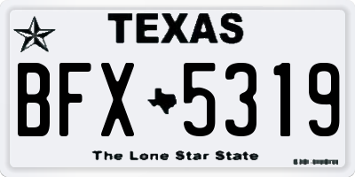 TX license plate BFX5319