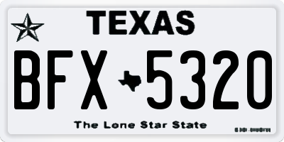 TX license plate BFX5320
