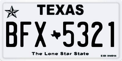 TX license plate BFX5321