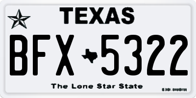 TX license plate BFX5322