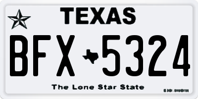 TX license plate BFX5324