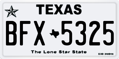 TX license plate BFX5325