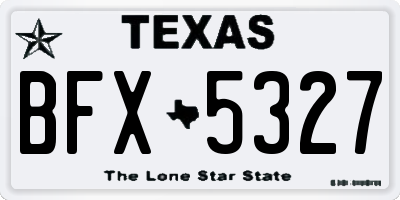 TX license plate BFX5327