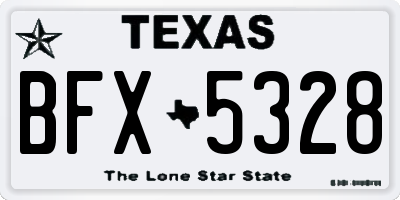 TX license plate BFX5328
