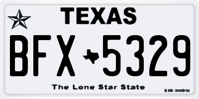 TX license plate BFX5329