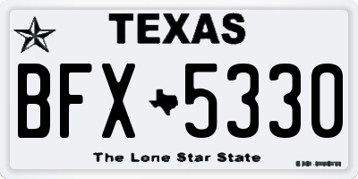 TX license plate BFX5330