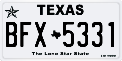TX license plate BFX5331