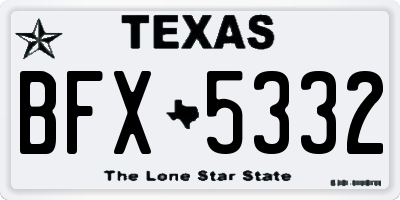 TX license plate BFX5332