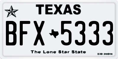TX license plate BFX5333
