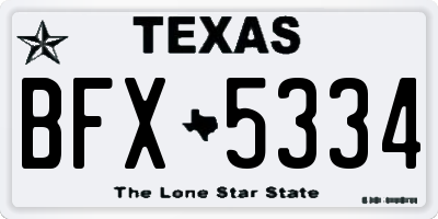 TX license plate BFX5334