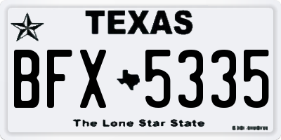 TX license plate BFX5335
