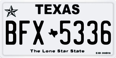 TX license plate BFX5336