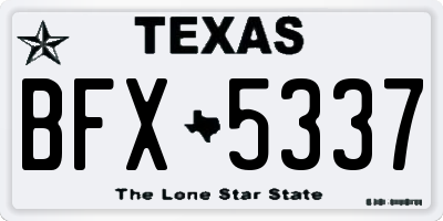 TX license plate BFX5337