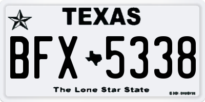 TX license plate BFX5338