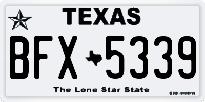 TX license plate BFX5339